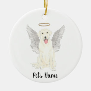 White Labrador Sympathy Memorial Keramisch Ornament