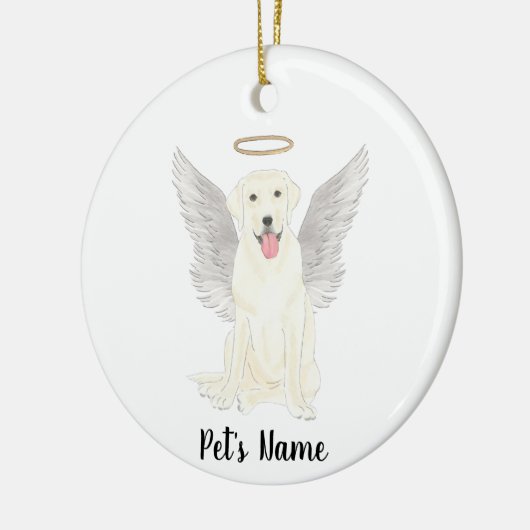 White Labrador Sympathy Memorial Keramisch Ornament (Links)