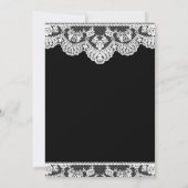 White Lace and Black Wedding Invitation Kaart (Achterkant)