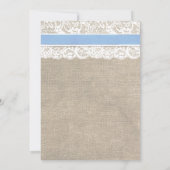White Lace and Burlap Wedding Invitation - Capri Kaart (Achterkant)