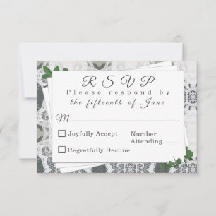 White Lace and Roos Leaves Response Kaart