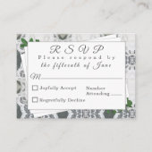 White Lace and Roos Leaves Response Kaart (Voorkant)