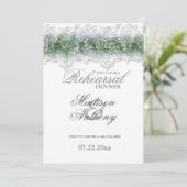 White Lace & Babies Breath Rehearsal Dinner Kaart (Staand voorkant)