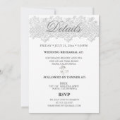 White Lace & Babies Breath Rehearsal Dinner Kaart (Achterkant)