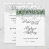White Lace & Babies Breath Rehearsal Dinner Kaart (Voorkant / Achterkant)