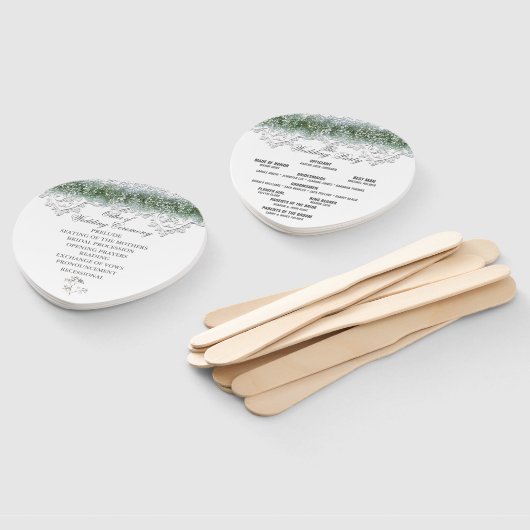 White Lace & Babies Breath Wedding Handwaaier (Niet-gemonteerd)