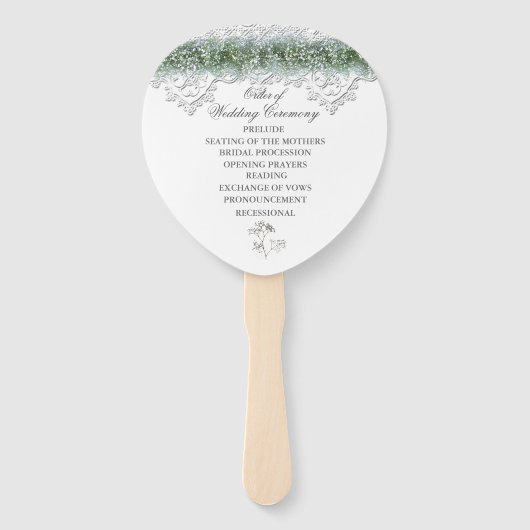 White Lace & Babies Breath Wedding Handwaaier (Voorkant)