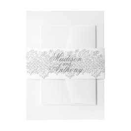 White Lace & Babies Breath Wedding Uitnodigingen Wikkel