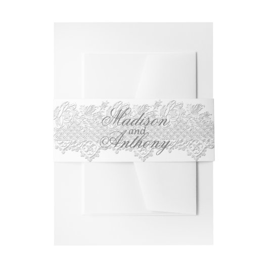 White Lace & Babies Breath Wedding Uitnodigingen Wikkel (Voorkant Voorbeeld)
