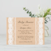 White Lace Baby shower Invitation Kaart (Staand voorkant)