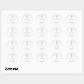 White Lace Baptism Bedankt Classic Round Sticker (Vel)