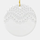 White Lace Baptism Keepomwille Keramisch Ornament (Achterkant)