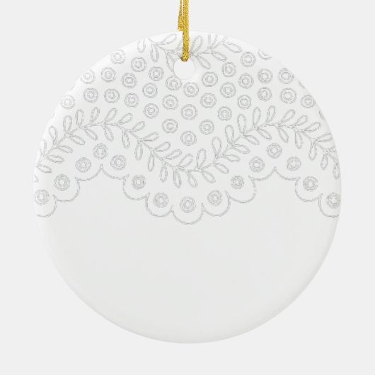 White Lace Baptism Keepomwille Keramisch Ornament (Achterkant)