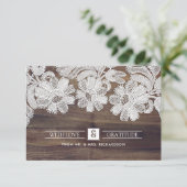 White Lace | Barn Wood Weddenschap Bedankt kaarten (Staand voorkant)