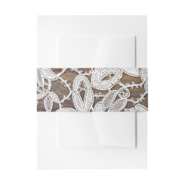 White Lace | Barn Wood Wedding Uitnodigingen Wikkel