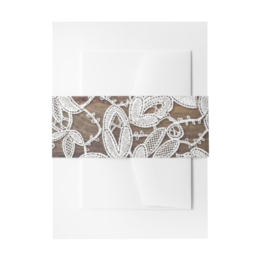 White Lace | Barn Wood Wedding Uitnodigingen Wikkel (Voorkant Voorbeeld)