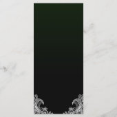 White Lace Black en Green Wedding Menu (Achterkant)