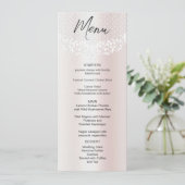 White Lace Bloemen Wedding Menu (Staand voorkant)