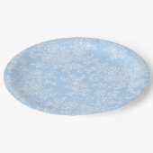 White Lace Blue Baby Boy Douche Party Papieren Bor Papieren Bordje (Gekanteld)