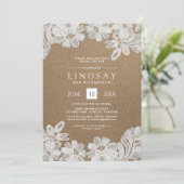 White Lace | Bridal-schoeisel met kraftpapier Kaart (Staand voorkant)