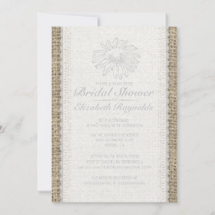 White  Lace Bridal Shower Invitations Kaart
