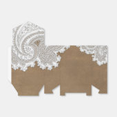 White Lace & Brown Rustic Chic Elegant Wedding Bedankdoosjes (Uitgevouwen)