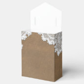 White Lace & Brown Rustic Chic Elegant Wedding Bedankdoosjes (Geopend)