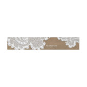 White Lace & Brown Rustic Chic Elegant Wedding Uitnodigingen Wikkel (Vlak)