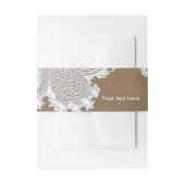 White Lace & Brown Rustic Chic Elegant Wedding Uitnodigingen Wikkel (Voorkant Voorbeeld)