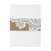 White Lace & Brown Rustic Chic Elegant Wedding Uitnodigingen Wikkel (Achterkant Voorbeeld)