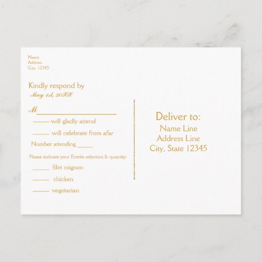 White Lace & Brown Rustic Elegant Wedding RSVP Uitnodiging Briefkaart (Achterkant)