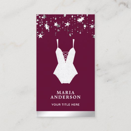 White Lace Bruids Bodysuit Lingerie Boutique Visitekaartje (Voorkant)