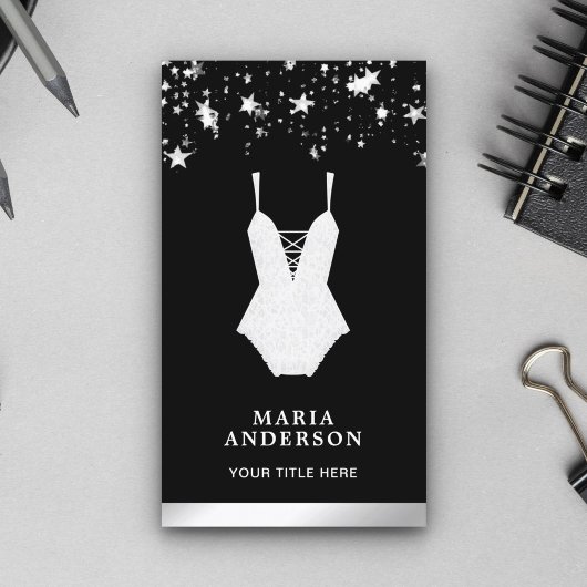 White Lace Bruids Bodysuit Lingerie Boutique Visitekaartje