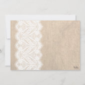 White Lace & Burlap 50th Birthday Party Invite Kaart (Achterkant)
