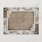 White Lace Burlap Modern Gothic Save the Date Aankondigingskaart (Achterkant)