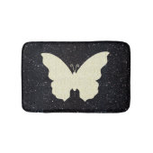 White Lace Butterfly on Black Glitter Bath Mat (Voorkant)
