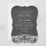 White Lace Chalkboard Wedding Invite Kaart<br><div class="desc">trouwuitnodigingen in de Little Bayleigh Store.</div>