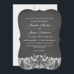 White Lace Chalkboard Wedding Invite Kaart<br><div class="desc">trouwuitnodigingen in de Little Bayleigh Store.</div>