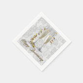 White Lace Champagne Flute Jubileum Napkins Servetten (Hoek)