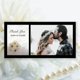 White Lace Daisies Wedding Bedankt voor je fotokaa