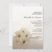 White Lace en Daisies Floral Wedding Kaart (Voorkant)