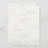 White Lace en Daisies Floral Wedding Kaart (Achterkant)
