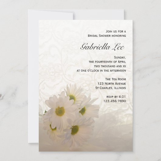 White Lace en Daisies Vrijgezellenfeest Kaart (Voorkant)