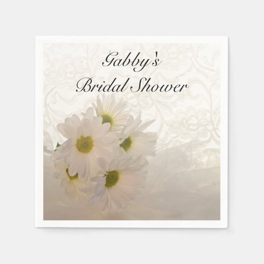 White Lace en Daisies Vrijgezellenfeest Servetten (Voorkant)