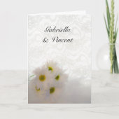 White Lace en Daisies Wedding Invitation (Voorkant)