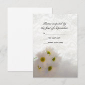 White Lace en Daisies Wedding RSVP (Voorkant / Achterkant)