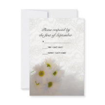 White Lace en Daisies Wedding RSVP