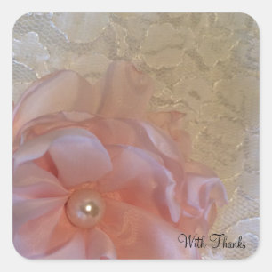 White Lace Floral bedankt Vierkante Sticker
