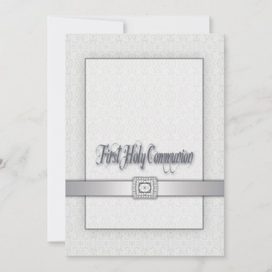 White Lace Girls First Commune Kaart (Voorkant)