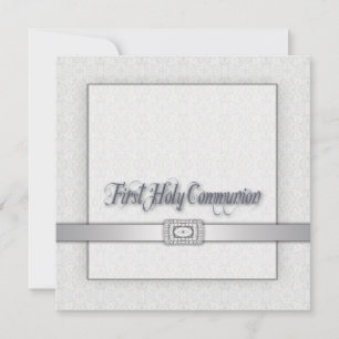 White Lace Girls First Community Invitation Kaart